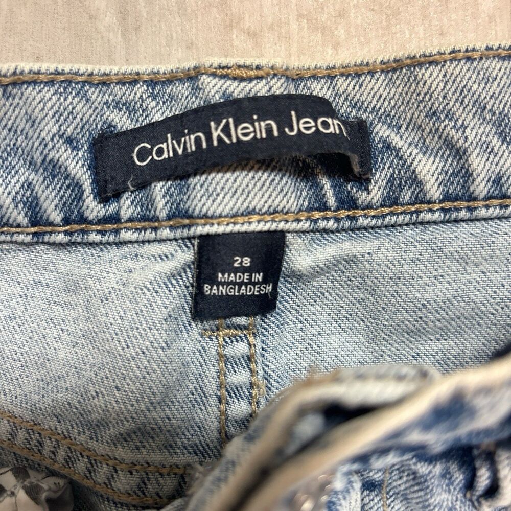 Calvin Klein Jeans Cargo Denim Skirt Womens 28 Blue High Rise Grunge - Picture 3 of 7